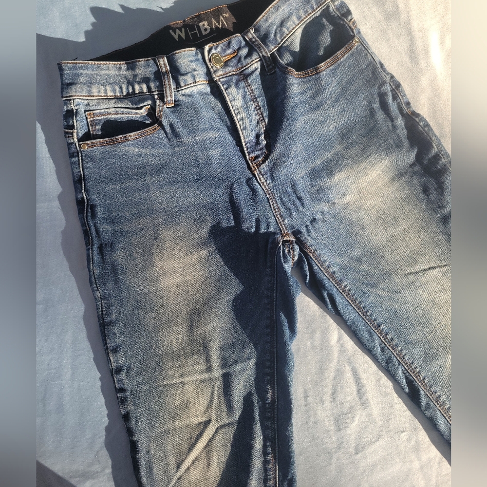 White House Black Market Women's Distressed Blue Skinny Jeans Size 2S